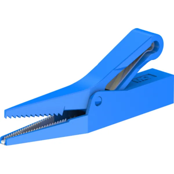 Alligator clip, blue, max. 9.5 mm, L 62 mm, socket 4 mm, 64.9209-23 image 1