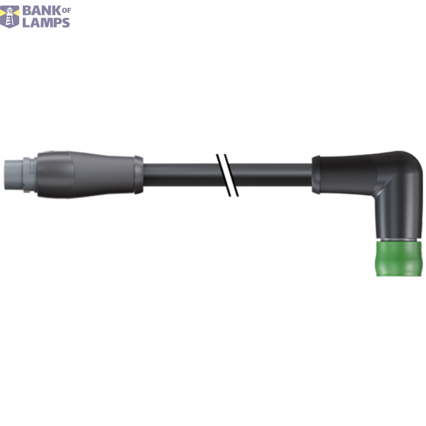MQ15 male 0° / MQ15 female 90° 48V DC type 2 PUR 6x2.5 bk 0.6m image 1
