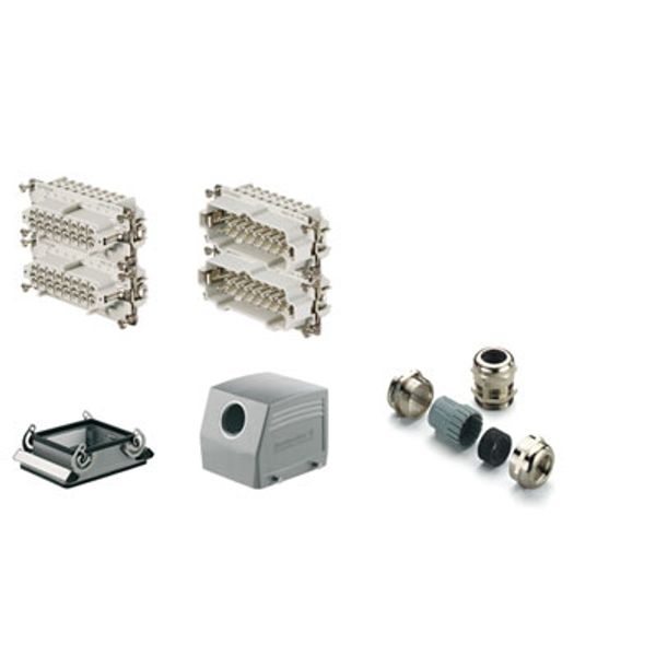 RockStar® HDC kits-Heavy-duty connectors, Kit, HE, Size: 10, Poles: 32, Screw connection, 500 V, 16 A, diecast aluminium, M 32 image 1