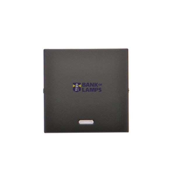 Single button with light indicator box for switches and push buttons, black matt image 1