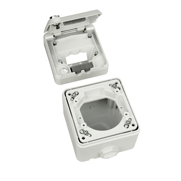 IP44 Wallmount Box empty, lockable, 90x90x90mm, RAL7035 image 1