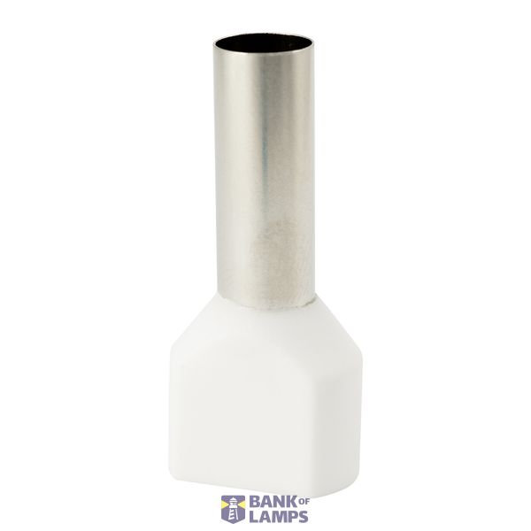 Double insulated sleeve terminal HI 2x10.0/18-bi white, Al/Cu image 1