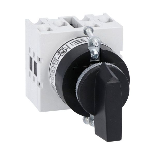 Rotary cam switch GX series, ON-OFF switch 4 poles 16A, for front mounting with black handle without front plate for hole Ø22mm fixing image 1