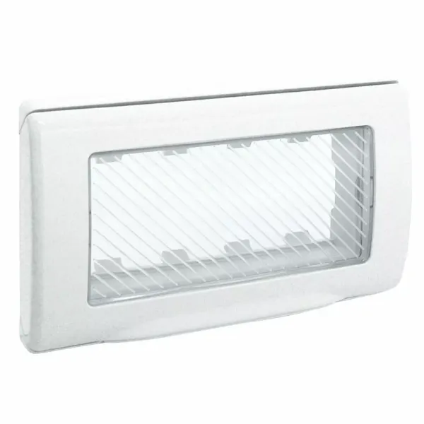 4 gang splash proof front plate - no frame required -  Banquise white image 1