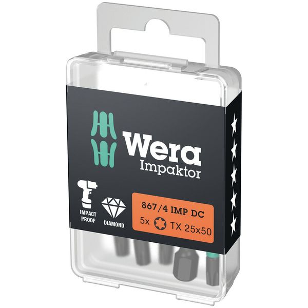 867/4 IMP DC TORX DIY Impaktor Bits, TX 20 x 50 mm, 5-delig image 2