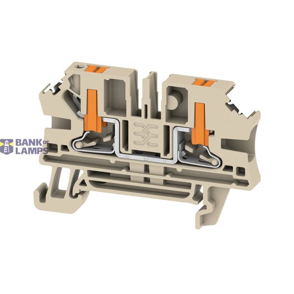 Feed-through terminal block, PUSH IN, beige, 4 mm², 32 A, 1000 V, Numb image 1