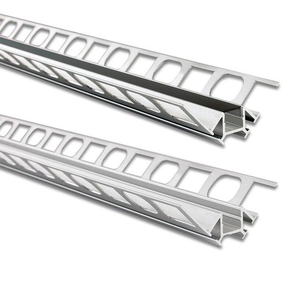Aluminum profile DR for tiling and paving, 56x22mm, black diffusion, 1m image 1