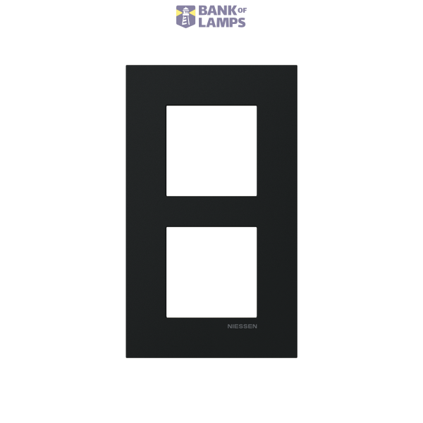 Frame 2-gang / 2+2-modules - Niessen logo - S - Matt Black image 1
