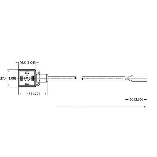 Valve Connector, A Type Connection Cable   VAS22-S80E-2/TXL1500 image 1