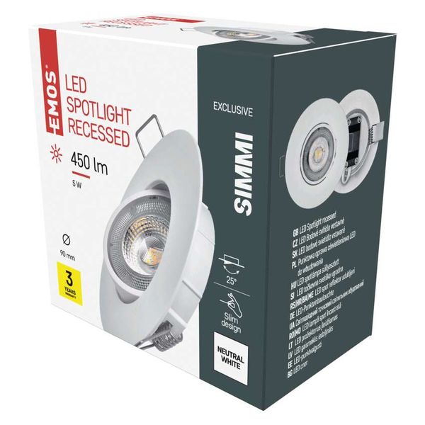 LED Spotlight SIMMI white 5W neutral white image 1