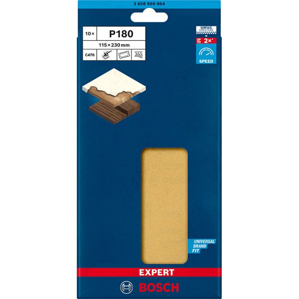 EXPERT C47 Sandpaper with 14 holes for Orbital Sanders 115 x 23 mm, G 18 1-pc image 2