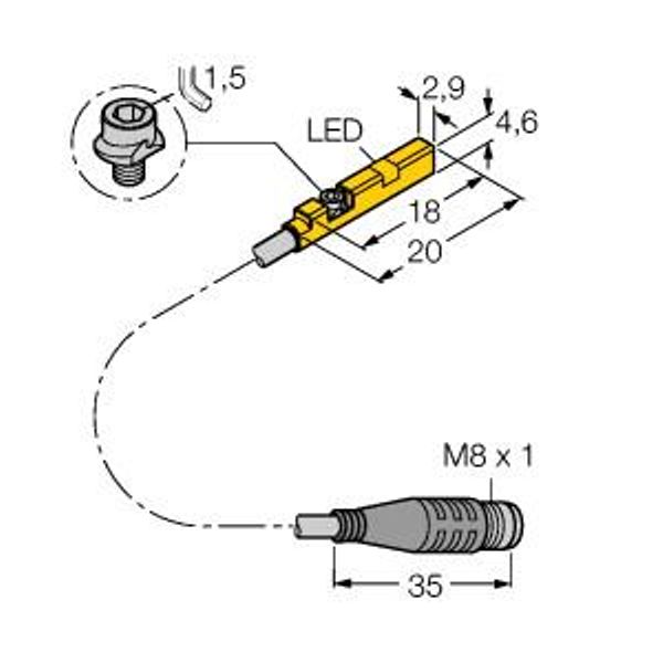 Magnetic Field Sensor For Pneumatic Cylinders   BIM-UNR-AP6X-0.3-PSG3S image 1