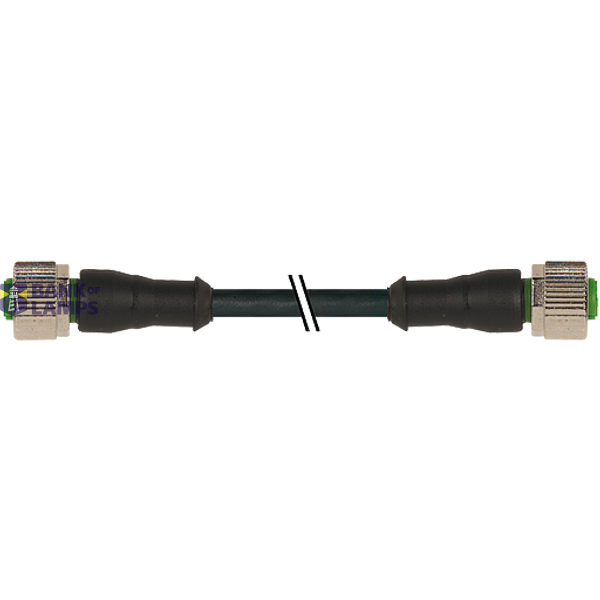 M12 female 0° / M12 female 0° A-cod. PVC 5x0.34 bk UL/CSA 10m image 1