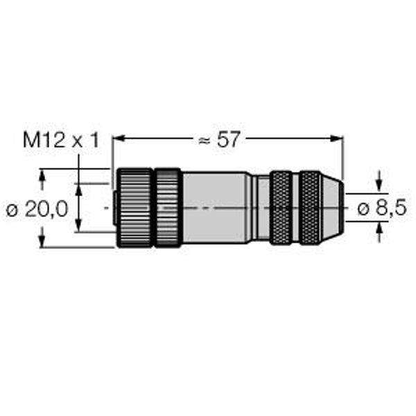 Field-Wireable Connector Female Connector M12 × 1, Straight   BMWS8151-8.5 image 2