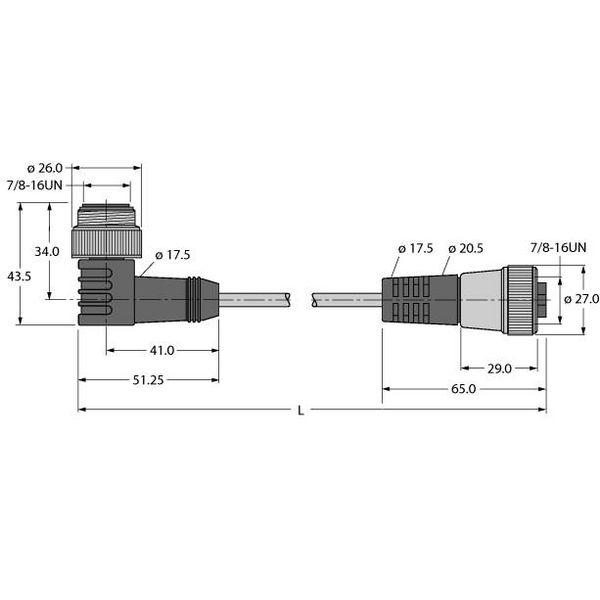 Bus Cable for CAN (DeviceNet, CANopen) PVC Cable Jacket   WSM RKM 5711-1M image 1