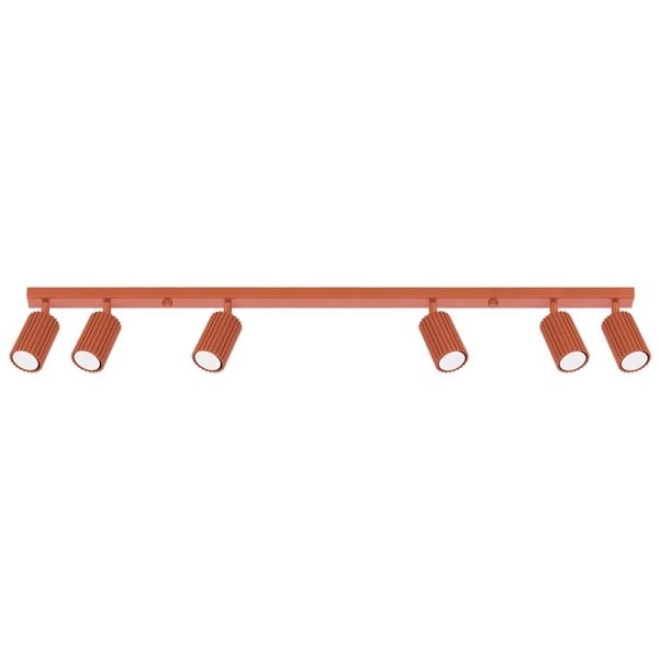 REFLECTORS ON A LONGITUDINAL CEILING STRIP IN RED COLOUR 6XGU10 CARBON image 1
