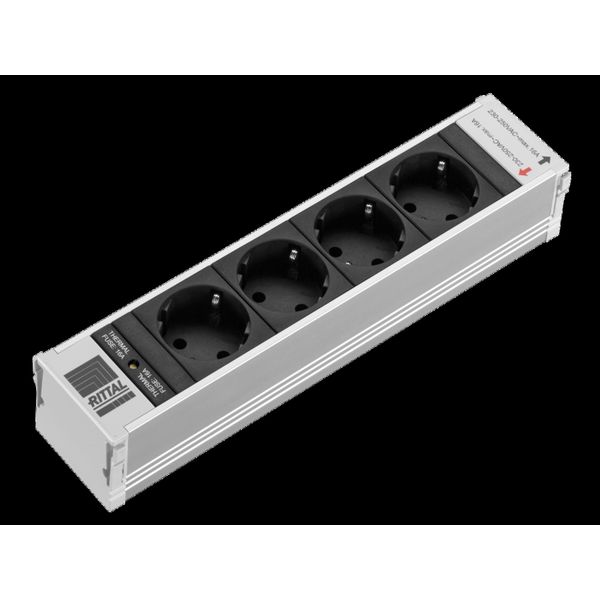 DK PSM Plus socket module, CEE 7/3 (type F), 4-way, black image 2