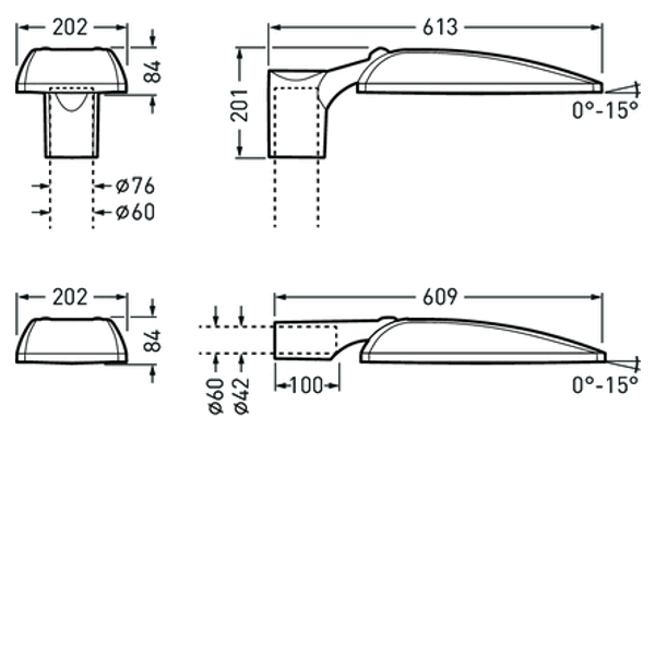 Post-top luminaires Jovie 50 CLO (normal) Lens Anthracite rectangular ET 67W 6800lm 70 asymmetric medium wide (AM2L) IP66 IK09 5 SDCM 9002209135 image 1