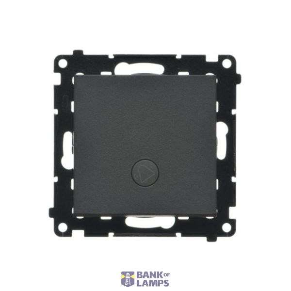 "Bell" push button with LED indicator light, 10AX, black matt image 1