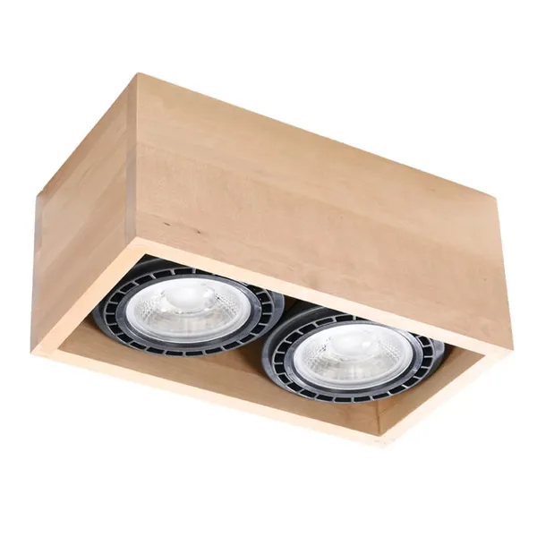 SPOT QUATRO 2 NATURAL WOOD GU10 2X40W IP20 image 1