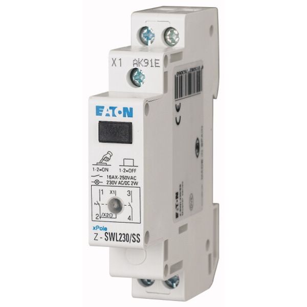 Z-SWL230/SS Switch with LED, 230AC/DC, 2N/O, 16A, orange, 1HP image 1