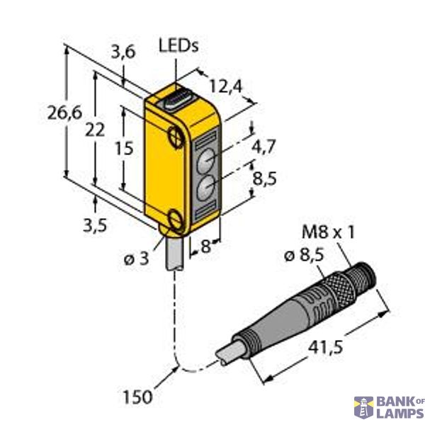 Photoelectric Sensor Retroreflective Sensor with Polarizing Filter   Q12AN6LPQ3 image 2