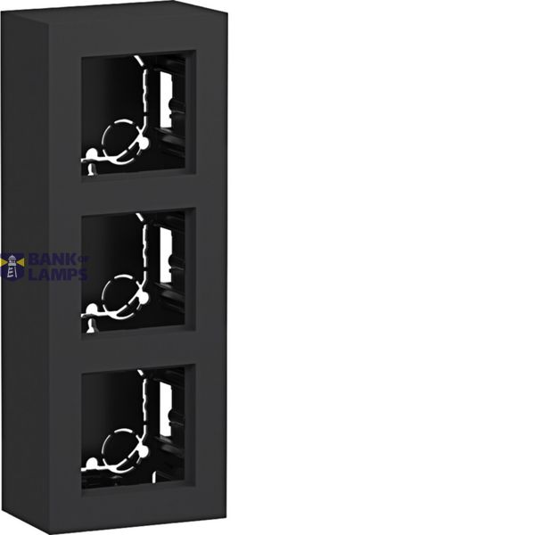Enclosure incl. cover frame, 3-way, tall, surface-mount, A.8, matte night black image 1