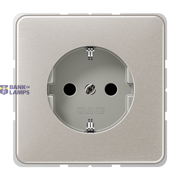 SCHUKO socket, 16 A 250 V ~, anodized aluminum, CD series, platinum image 1