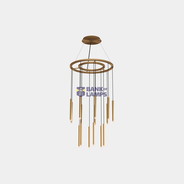 Pendant Candle 15 Bodies Chandelier LED 49.4W 2304lm 2700K Brass image 1