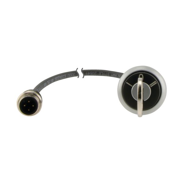 C22-WRS3-MS1-K20-P5 Key-operated actuator, RMQ compact solution, maintained, 2 N/O, Cable (black) with M12A plug, 4 pole, 1 m, 3 positions, MS1, Bezel: titanium image 14