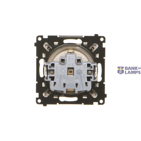 Double socket outlet with earthing and current phase constancy, (Complete product), 16A, 250V, Screw, cream white/electro white image 1
