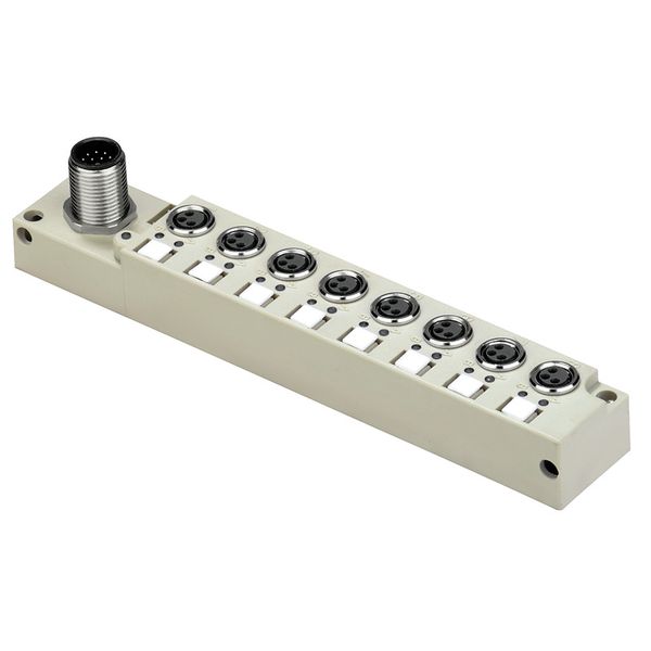 with M12 outlet, 12-pole, A-coded, M8, 30 V, , LED: Yes, LED initiator: Yes, Wiring type: PNP image 1