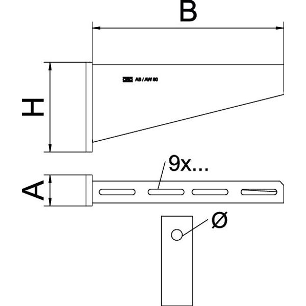 AW 80 21 FT Wall bracket with welded head plate B210mm image 2