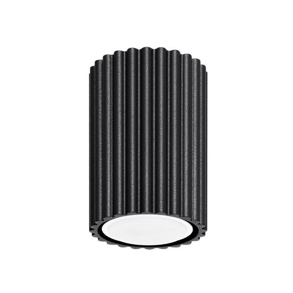 BLACK SPOT TUBE WITH GROOVED CARBON LAMPSHADE FOR LIVING ROOM 1XGU10 image 1