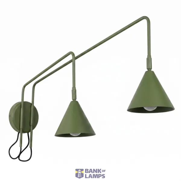 Wall lamp NOX 2 olive green with a switch image 1