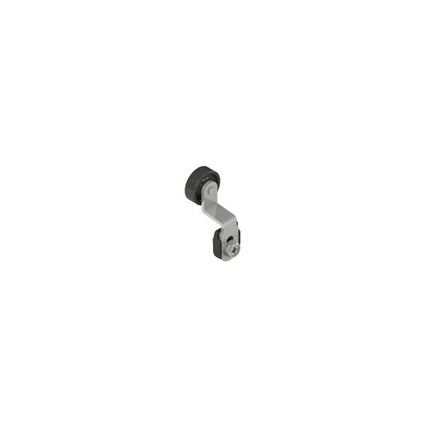Adjustable shaped metal revolving lever with technopolymer roller ? 20 mm, with external metallic parts in stainless steel image 1