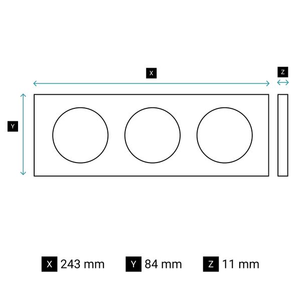 PLATE 3 GANG ONYX BLACK GLASS image 4