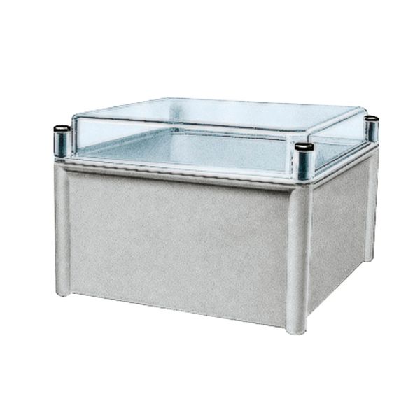 PLS box, polyester rear, transparent PC cover IP66 27x54x18cm image 1