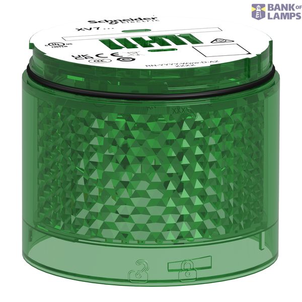 Light module, Harmony XVB7 modular tower light, green, Ø70 mm, fixed, colored lens image 1