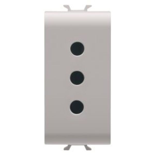 ITALIAN STANDARD SOCKET-OUTLET 250V ac - 2P+E 10A - P11 - 1 MODULE - NATURAL SATIN BEIGE - CHORUSMART image 1