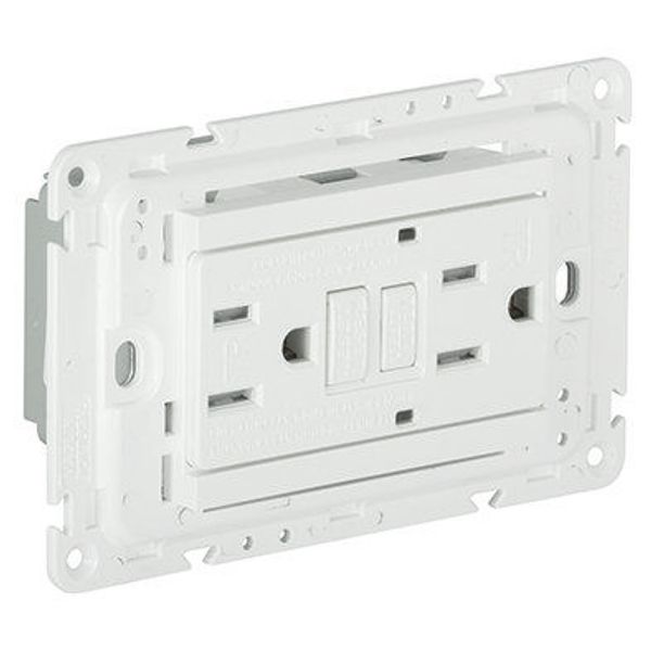 DOUB SAF EARTH SOCK 15A-127V GFCI - 3 MOD WH image 1