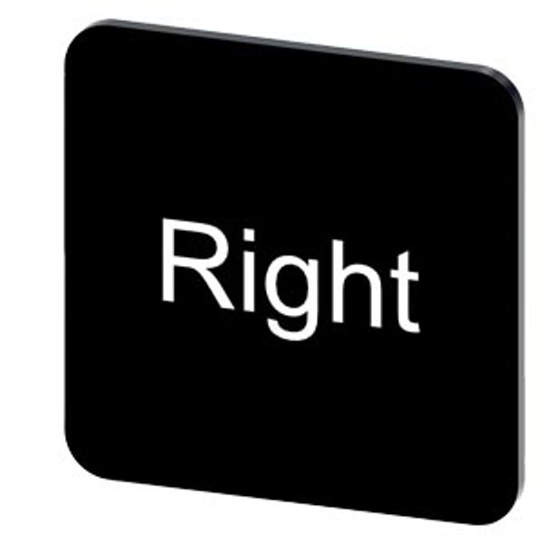 Labeling plate 22 x 22 mm, label black, labeling: Rechts image 1