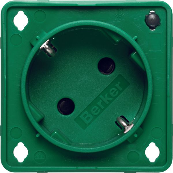 sock. outl. Schuko 45°, LED, SNAP IN, cont.prot., screw term, Int. ins image 1