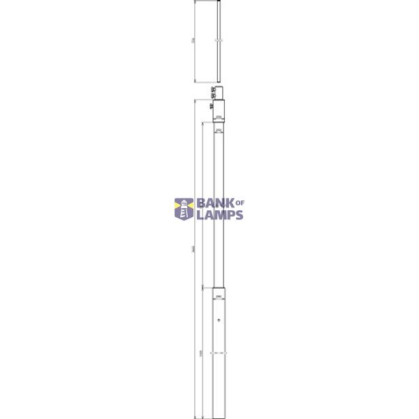 Supp. tube D 30 mm L 2640 mm GRP/Al/StSt w. air-termination rod D 10 m image 2