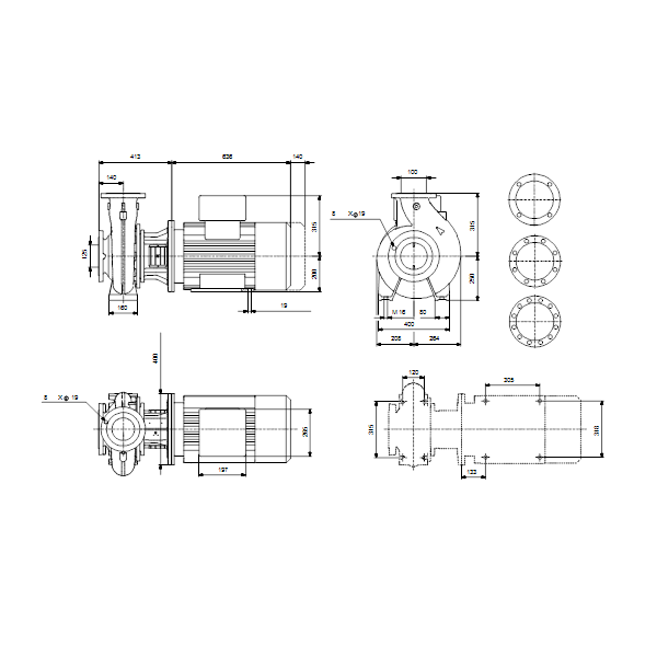 Norm block pump NB100-315/334 A-F2-A-BAQE 30kW 400D 4P image 3