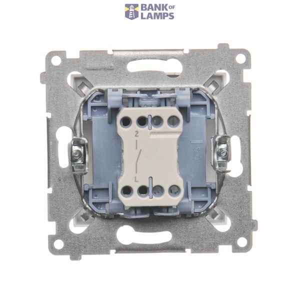 Single button with light indicator box for switches and push buttons, Silver matt, metalic image 1