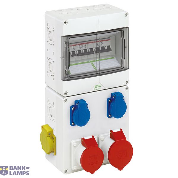 Socket combination, grey, Type of protection IP44, Impact strength IK08, Protection class II, Rated insulation voltage 400V AC, Halogen free image 1