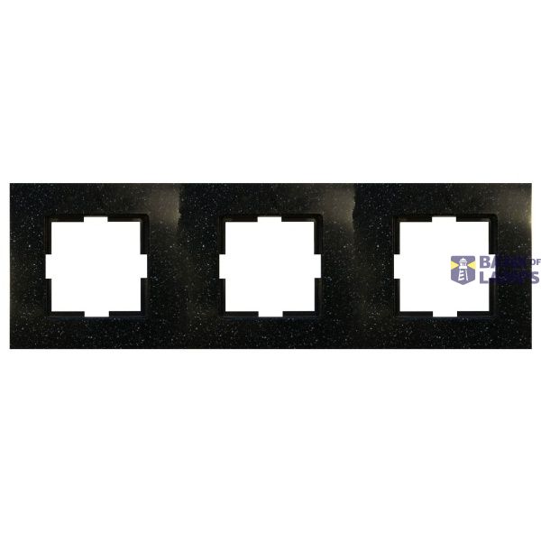 Novella Accessory Corian - Black Quartz Three Gang Frame image 1