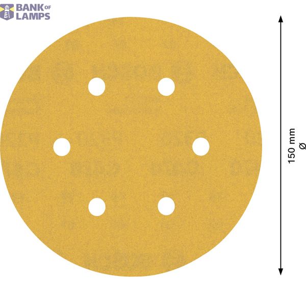 EXPERT C47 Sandpaper with 6 holes for Random Orbital Sanders 15 mm, G 32 5-pc image 3