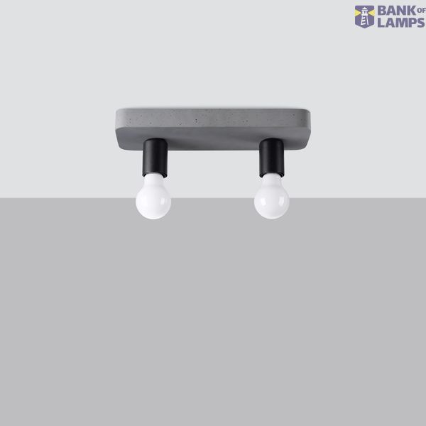 CEILING LAMP TAVO 2 GREY E27 2X15W IP20 image 2